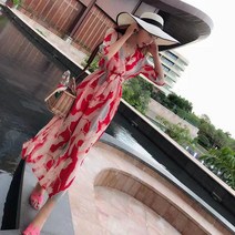 빅사이즈 패턴 휴양지 라인 잔꽃무늬 원피스 프린트 태국 플로랄 셔링 동남아 바캉스룩