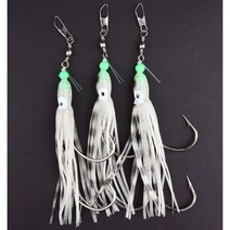 루어스팩토리 대구 바늘 왕꼴뚜기 쌍바늘 대구채비 대구지깅, 줄무늬야광(블레이드없음)