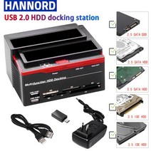 Hannord-2.53.5 quotSATA IDE HDD 도킹 스테이션 클론 인클로저 USB 2.0 c형 허브 MSM2XDCFSDTF 카드 리더기, [02] Type C EU Plug