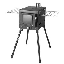 티타늄 화목 난로 포몰리 캠핑용 연소기 펠렛 연통 리버스 백패킹 불멍 접이식, Black