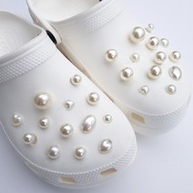 영롱한 입체 진주 하트 파츠장식 신발 슬리퍼 꾸미기 악세사리