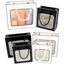 꽃다발쇼핑백 윈도우쇼핑백 선물용 종이가방 선물용쇼핑백 화분쇼핑백, 대(블랙)