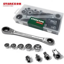 스타렉슨 멀티라쳇 기어렌치 11in1 세트 / SR-819A11 / 라쳇 렌치 / 소켓 렌치 / 기어 라쳇 깔깔이 / 복스, 1개