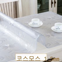 테이블매트 매트테이블 위 까는 고무매트 테이블다기 소프트가죽 화상방지 실리콘 열차단 바탕화면 투명 보호 ., T02-코스모스 1.5mm, C14-90*90cm