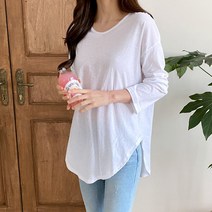 루즈핏 동글 티셔츠 4color / 박스티 / 코튼 100 / 빅사이즈 / 레이어드 이너_비비드글램