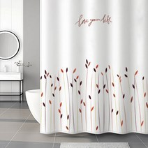 코팅블루 디지털프린트 폴리에스터 호텔샤워커튼 갈대, 180x180cm