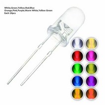 5mm LED 다이오드 5 Mm 모듬 키트 화이트 그린 레드 블루 옐로우 오렌지 핑크 퍼플 따뜻한 DIY, one option, 100pcs Blue