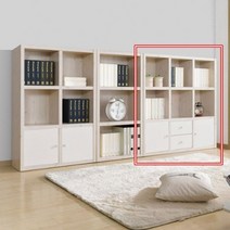 1200 서재 아이방 정리 하부도어 3단 책장 거실책꽂이 아기방 책선반 애기, 화이트