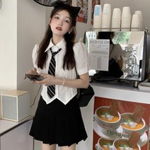 하이틴룩 놀이공원 롯데월드 코디 일본과 스타일 jk 유니폼 핫 걸스 학교 세트 캐주얼 데일리웨어 소녀 패션 빈티지 귀여운 pd