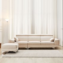 동서가구 티아스 4인 아쿠아 발수패브릭소파+스툴, 오트밀