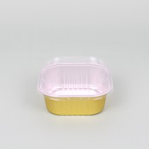 정사각 알루미늄 티라미수 용기 일회용 보틀케이크 20개입 골드 케이스