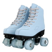 성인용 인라인 스케이트 롤러브레이드 롤러스케이트 pu 가죽 스케이트 신발 4륜, 파란색 플래시 휠, 44