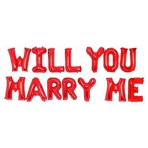 기타 바보사랑[파티쇼] 메세지은박풍선세트(청혼WILLYOUMARRYME)레드 기념일