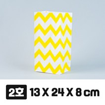 각대봉투 50매 지그재그 페이퍼백 옐로우 13x24x8 종이 포장 빵봉투