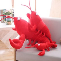 대형 빨간 가재 인형 꽃게 로브스터 랍스타 엽기선물, 패브릭 털게약 32 cm