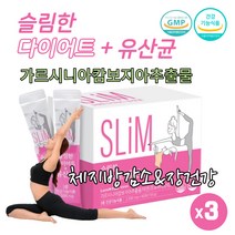 아이하트 식약처인증 단기간 슬림 가르 가루 시니아 캄보디아추출물 다이어트 체 지방 분해 커트 상체살 아랫뱃살 빼기 유산균 Diet 분말 장 건강기능식품, 60포 X 3박스