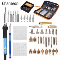 온도조절 인두기 우드버닝기 툴 나무 툴 세트 우드버닝펜, 납땜 세트 3 41 개 수납 가방 포함