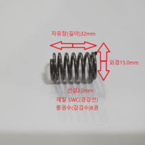 선경2.0mm 길이31.5mm 압축 스프링 1ea, 1개