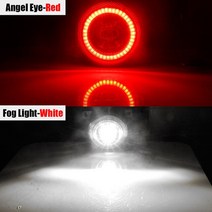 코번트 2in1차량LED 안개등 어셈블리 Angel Eye DRL 주간 주행 램프 30W H11 12V 르노 클리오 2/II 해치백 밴 1998-2004 용, [03] Red and White