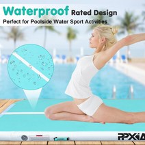 PPXIA 공기 주입식 체조 매트 에어 텀블링 매트 - 공기 주입식 텀블 트랙.. 정품보장, 10FTx3.3FTx4IN, Green White