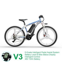 LANKELEISI MX3.8 전기 자전거 성인용 산악 26 인치 400W 48V 기계식 디스크 브레이크가 있는, [07] V3 48V 10AH