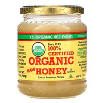 옵션확인필수Y.S. Eco Bee Farms 100% 공인 유기농 생꿀 1.0 lb(454 g), 1 파운드, 1개