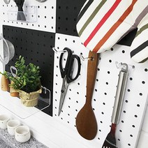 작업실 책상 꾸미기 벽고정 미니 타공판 페그 보드 주방 소품 정리 벽 인테리어, 색상, 흰색