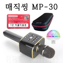 MP30 매직씽마이크 미러볼 파우치 1년어플이용권 쿠폰, 검정매직씽MP-30