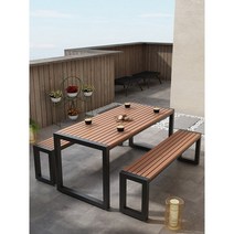 야외테이블 야외용 테라스 카페 업소용 테이블세트, 테이블1개와의자4개120x60x75
