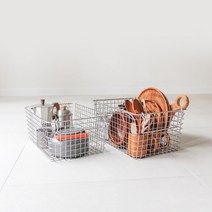 코마스나인 캠핑 와이어바스켓 스테인레스 바구니 정리 주방 수납 2size, A타입