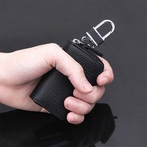 코란도C 샵스토어 모던 가죽 차키 홀더 키케이스 전차종 지퍼형 자동차키케이스, 블랙