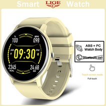 심박계 자전거심박계 lige bluetooth call smart watch 방수 심박수 혈액 산소 모니터 gps track watch 스포츠 피트니스 여성 smartwatch, 실리카겔 노란색