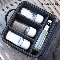 분사형 양념통 파우치 세트 조미료 다용도 캠핑 캠핑용 트래블 휴대용 유리 소금 설탕 후추 수납 분리형, 분사형 양념통 3개+파우치 1개