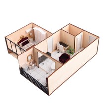 모형 인테리어 빌라 모델 목재 조립 키트 목조 1대30 주택, 1대30 소형 주택