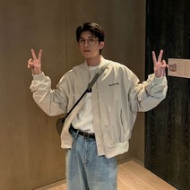 WSG 남성 봄가을 일상복 루즈핏 야구점퍼 긴팔 아우터 자켓 S~3XL