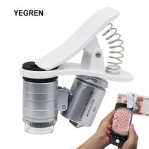 전자 현미경 실체 카메라 확대경 60x led 스마트 폰 통화 감지 유니버설 클립 모바일 돋보기 led uv 빛 f젬 식별, 60배