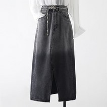 꽃소담 트임 a라인 미디 데님스커트 denim skirt ZYZC17055