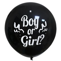 1Set 36 '자이언트 보이 또는 소녀 블랙 라텍스 풍선 블루 핑크 색종이 베이비 샤워 글로브 성별 공개 파티 장식 용품, 1Pc balloon 3