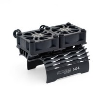 Surpass Hobby 540 전기 금속 모터 냉각 팬 36mm 더블 쿨 방열판 슈트 1/8 1/10 모델 자동차 RC 부품, [06] 540 L Black