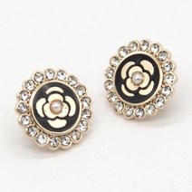 명품단추 수입 고급럭셔리 골드 메탈 라인석 보석 단추 옷 스커트 블라우스 수제 장식 바느질 액세, 01 Black_01 11mm 10pcs