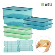[생활엔]말랑핏 차곡차곡 냉장냉동 밀폐용기 4종 8EA 채반구성, 단품