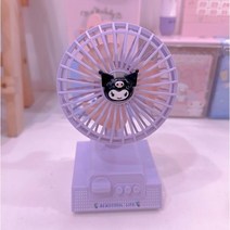 산리오 선풍기 헬로 키티 마이멜로디 마멜 쿠로미 레트로 데스크탑 걸 하트 귀여운 USB 3 단 속도 조절 팬 색상, Kuromi
