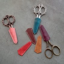 핸드메이드 이태리 베지터블 가죽 가위 자수 가위집 가위케이스, 퍼플(Purgna)