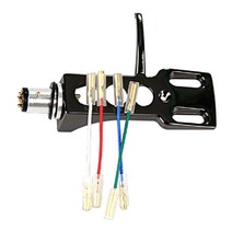 1 세트 LP 디스크 레코드 플레이어 Phono Turntable Headshell 4 턴테이블 용 리드 와이어, 검은색