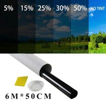자동차 썬팅 필름 VLT 블랙 차량 창문 포일 착색 6M x 50CM 튜브 패키지 포함 롤 자동 홈 유리 솔라 UV 프로텍터 스티커, [05] 35 Percent Clear, 05 35 Percent Clear