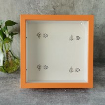 부케 액자 말리기 청첩장 깊이 3cm 3 차원 작품 표시하는 나무 사진 프레임 북유럽 DIY 3D 그림 장식, Orange Frame_20X25cm 10inch