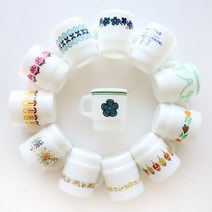 syracuse 시라쿠스 밀크글라스 레트로 감성 빈티지 머그컵 12종 모음, 7.플로헤타