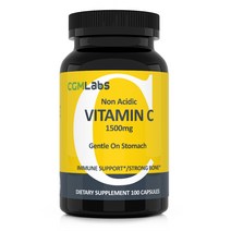 CGM Labs 속이 쓰리지 않은 저산성 (중성) 비타민 C 1500 mg 100 캡슐, 1병