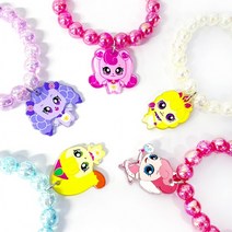 캐치티니핑 캐릭터 아크릴 양면 오로라 비즈팔찌, 발레핑