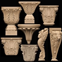 우드라우터 머신 기계 8pcs Chapiter 장식 3d 모델 STL 릴리프 cnc 라우터 파일 형식의 프린터-스탠드 다리, 한개옵션0